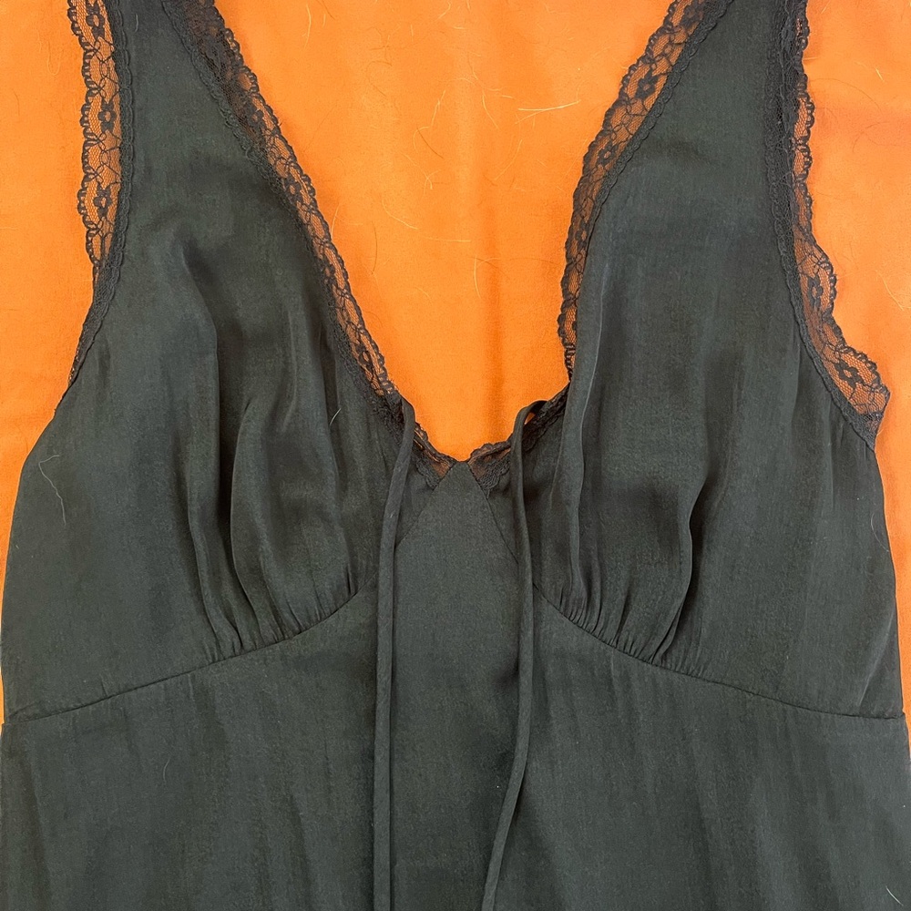 Elegant Black Lace Trim Dress